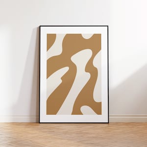 Arte abstracto moderno imprimible, impresión abstracta minimalista neutra, descarga instantánea