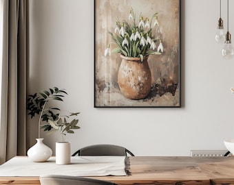 Vintage Spring Floral Wall Art, Cottagecore Botanical Print (Digital Download)