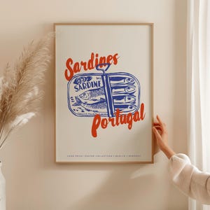 Kitchen Wall Art Sardine Digital Download | Modern Abstract Poster for Kitchen Decor & Gift | Artistic Minimalist Seafood Print