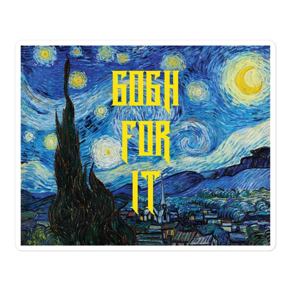 Starry Night Vincent Van Gogh Funny Bubble-free Sticker - Etsy Starry Night Vincent Van Gogh Funny Bubble-free Sticker - Etsy