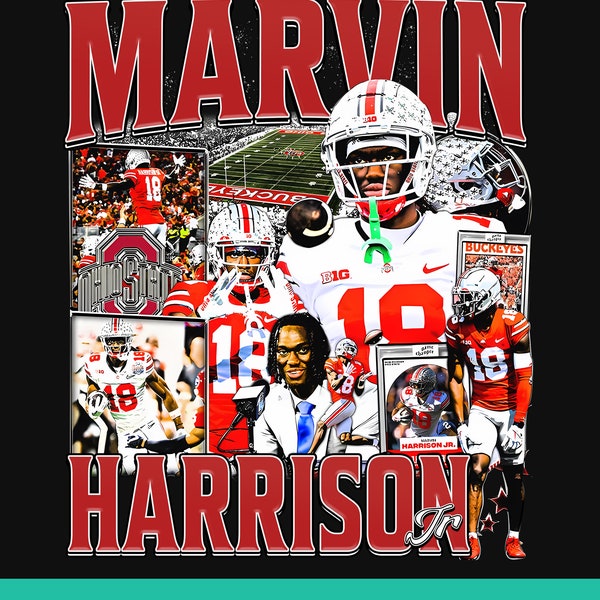Marvin Harrison T-Shirt Design PNG digitaler, sofortiger Download, druckbares Design, sofortiger Download und bereit zum Drucken von 300 DPI