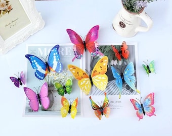 3D Butterfly Wall Stickers - Cute Home Decor, Set of 12