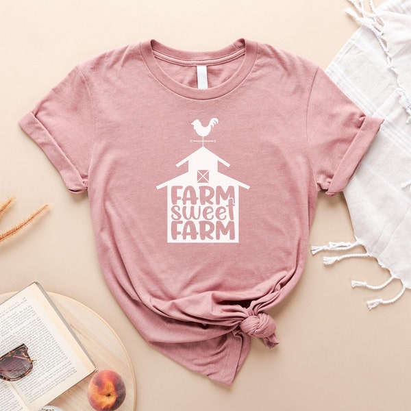 Farm Sweet Farm, Rustic Comfort, Women Long Sleeve Shirt for Tennessee Charm, Farm Support, Rodeo Shirt with Western Style, Countryside Chic