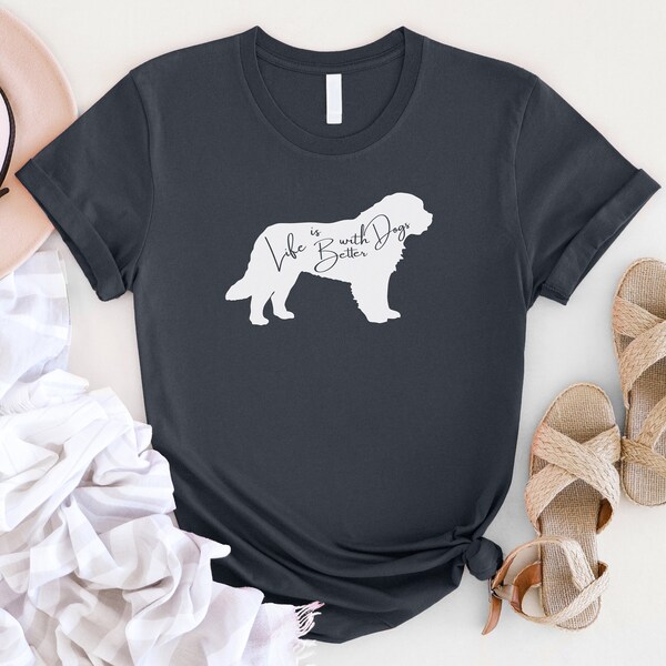 Das Leben ist besser mit Hunden, Goldenes Mama Labrador T-Shirt, Corgis Liebhaber Oma Shirt, Sennenhund Bekleidung, Süßer Hundetrainer Geschenk, Schweizer Hunde Top