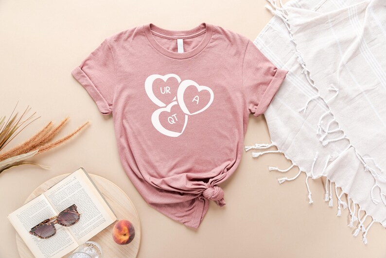 Love Heart T-Shirt, Be Mine Valentine Custom Hoodie for Her, Doodle Hearts Valentine's Day Top, Perfect Girlfriend Gift, Heart T-shirt image 1