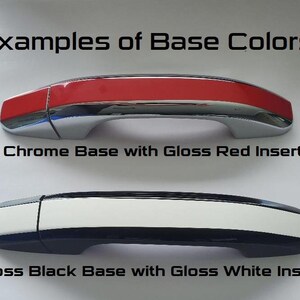 Full Set of Custom Black OR Chrome Door Handle Overlays / Covers For the 2004 2009 Cadillac SRX You Choose the Middle Color Insert image 2