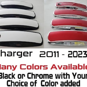 Full Set Custom Black OR Chrome Door Handle Overlays / Covers For the 2011 - 2023 Dodge Charger