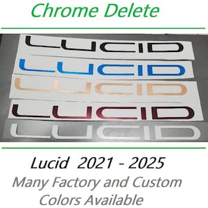 FOUR Sets of Custom Vinyl Overlays For Lucid 2021 - 2025 (YOU Choose Color) Two Sets for the Front Letters and Two Sets for the Rear Letters