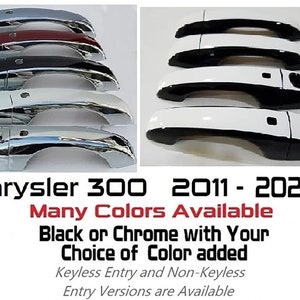 Full Set Custom Black OR Chrome Door Handle Overlays / Covers For the 2011 - 2024 Chrysler 300
