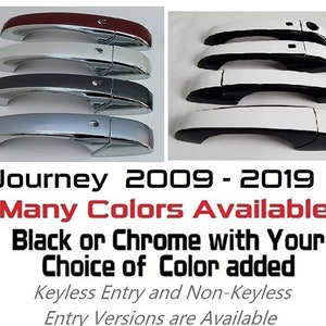 Full Set Custom Black OR Chrome Door Handle Overlays / Covers For the 2009- 2019 Dodge Journey