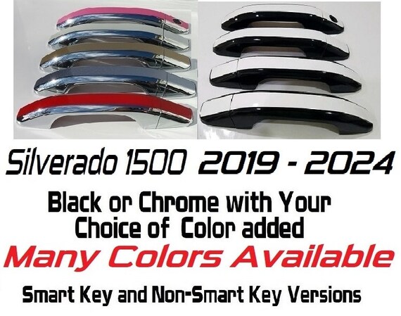 thumbnail image 2 of Chrome & Black Front Door Handle Pair For Chevy Silverado / GMC Sierra 99-07 2 of 5