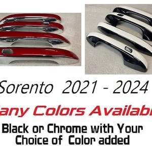 Full Set of Custom or Black Chrome Door Handle Overlays / Covers For the 2021 - 2024 Kia Sorento You Choose the Color of the Middle Insert