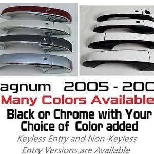 Full Set Custom Black OR Chrome Door Handle Overlays / Covers For the 2005- 2008 Dodge Magnum