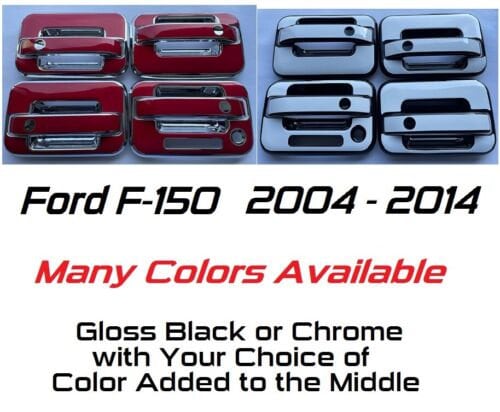 Chrome Door Handle Cover Trim Bezels For 2004-2014 Ford F150 (4 Door Set) - Mirror Finish