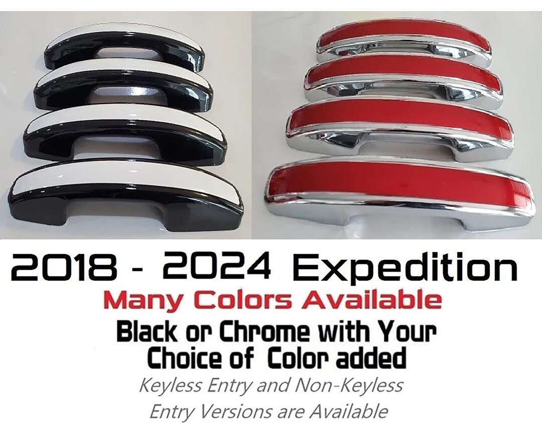 Juego De 4 Cubiertas Cromadas Para Manetas De Puerta Ford Expedition 2018-2021 - Autoadhesivas