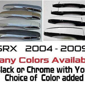 Full Set of Custom Black OR Chrome Door Handle Overlays / Covers For the 2004 2009 Cadillac SRX You Choose the Middle Color Insert image 1