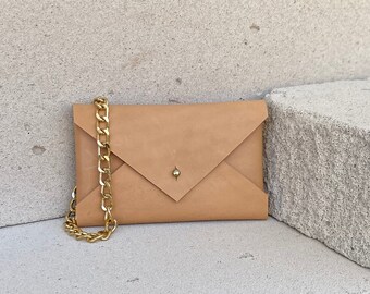 DUDU Clutch Evening Bag in Genuine Leather Elegant Pochette with detachable Shoulder Strap Nude DUDU Clutch Evening Bag in Genuine Leather Elegant Pochette with detachable Shoulder Strap Nude