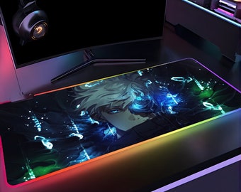 Tapis de souris Jujutsu Kaisen RGB XXL : découvrez Yuji Itadori, Megumi Fushiguro, Nobara Kugisaki et d'autres sorciers illuminant votre bureau !