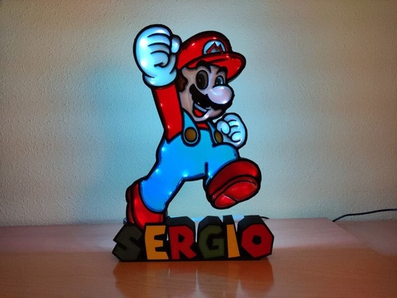 Lampara Personalizada Super Mario Bros, Nintendo Lámpara Gaming, Luz De  Noche 