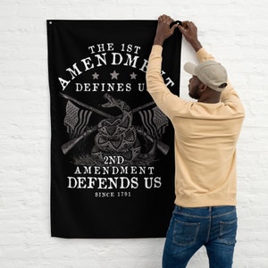 1st Amendment Defines Us the 2nd Amendment Protects Us Flag Free Shipping
