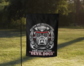 Devil Dog trädgårdsflagga, patriotisk utomhusdekoration