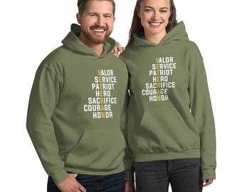 Moletom com Capuz para Veteranos - Presente Patriótico de Agradecimento Militar