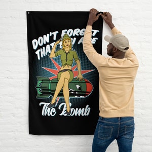 The Bomb Pinup Girl Flag Free Shipping