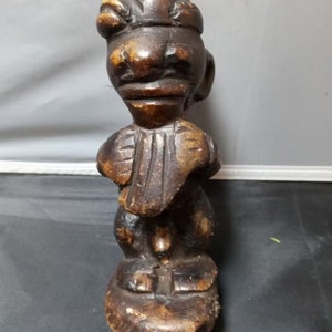 Nomoli "Ancient Alien"  "Star Gods" Figurine Holding Object or Instrument