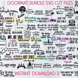Pacote de 140 designs de citações de capachos SVG para Cricut