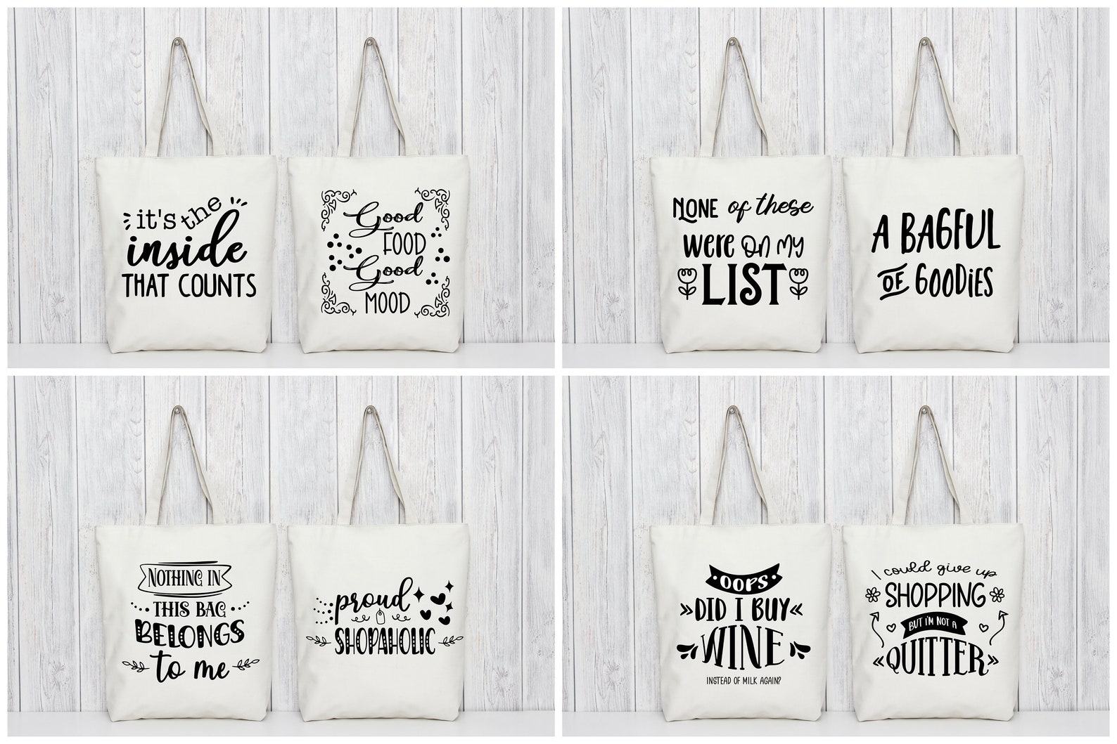 52piece Tote Bag Quotes Bundle/design SVG Cut Files for Etsy