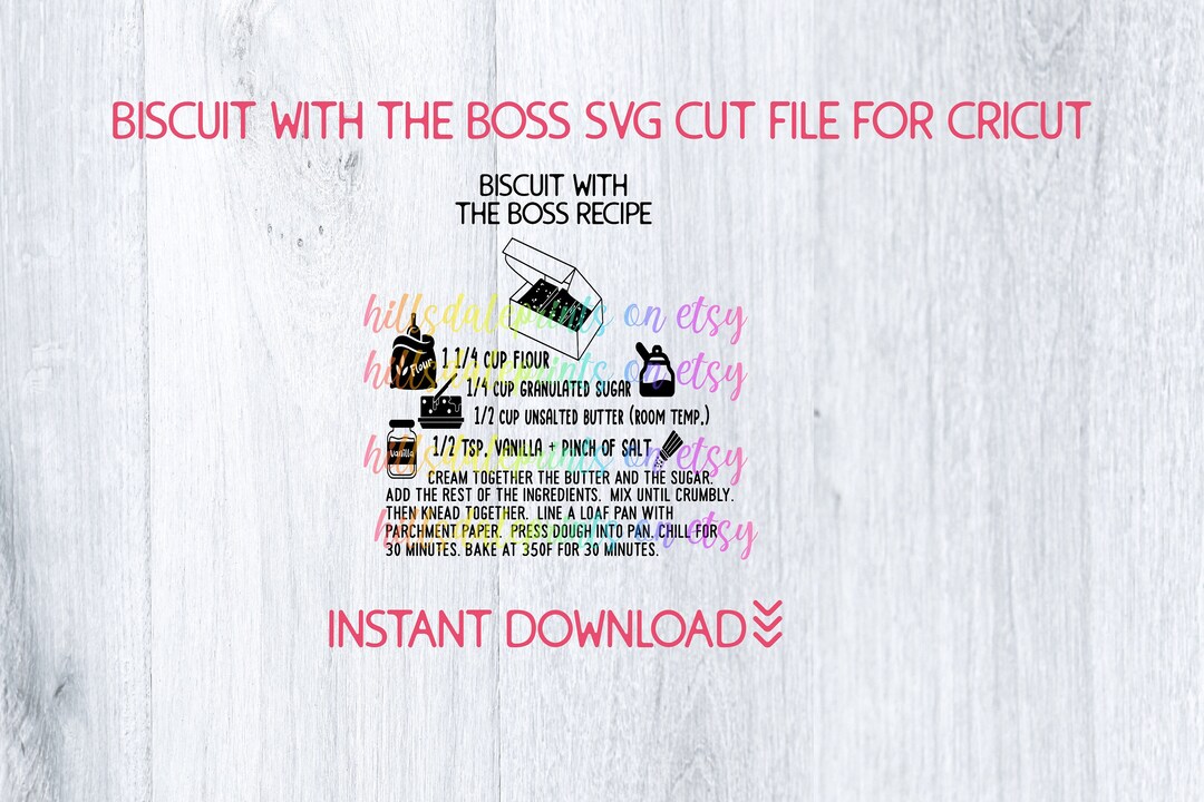 Biscuit With the Boss Design in SVG Cut File for Cricut Etsy