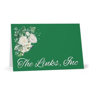 Links Incorporated tarjetas de felicitación inspiradas (7 piezas), tarjetas de notas de amistad y servicio, regalos de rosa blanca, regalos verdes y blancos, regalo de bienvenida