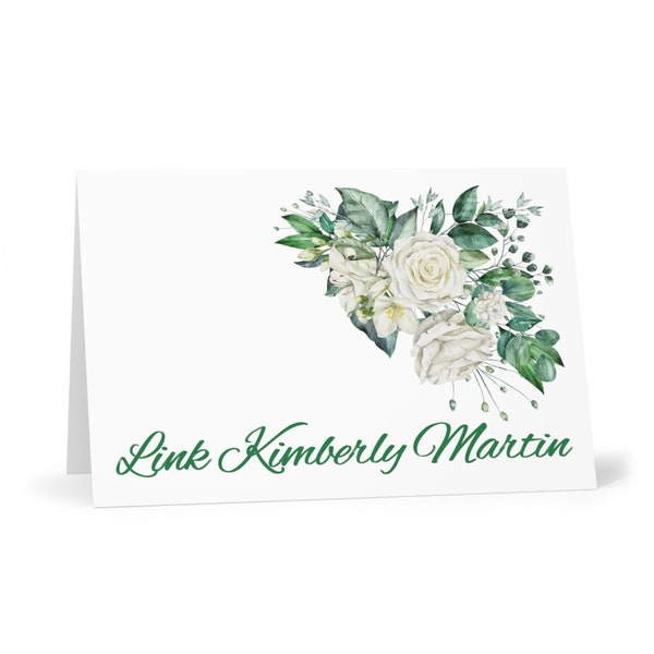 Personalized Links Incorporated Inspired Greeting Cards (7 pcs), Friendship and Service Gifts, Green and White Gifts, personalized gifts