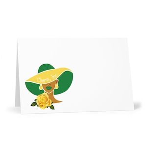 Cartes de correspondance, cartes de voeux inspirées de Chums Incorporated (7 pcs), cadeaux jaunes et verts, cadeaux The Chums Incorporated