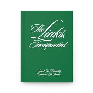 The Links Inc inspired Green and White Hardcover Journal, Links Journal, The Links Incorporated paraphernalia, Links stationary