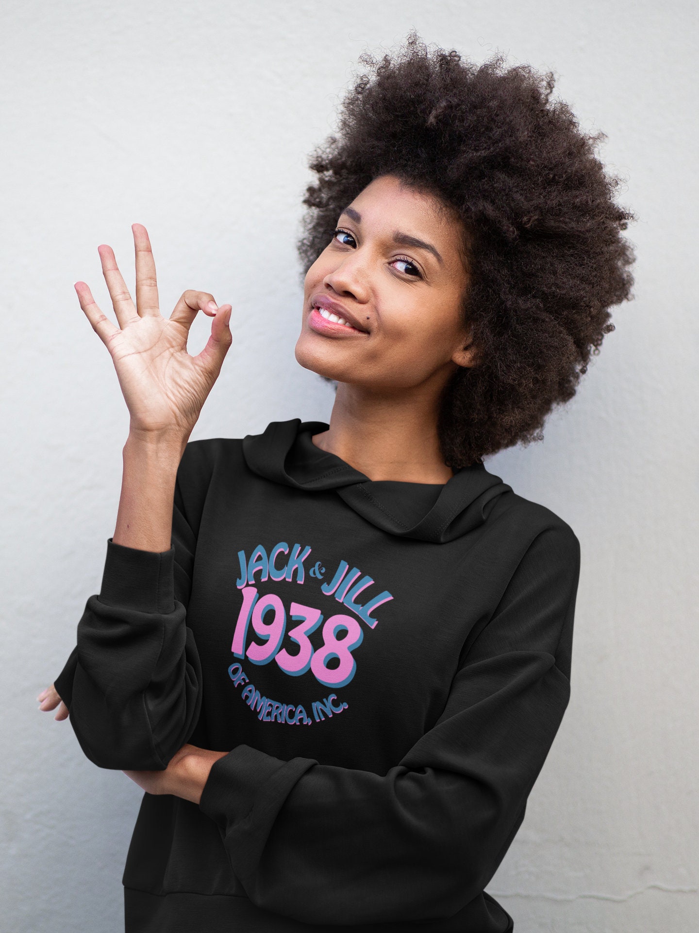 Jack and Jill of America Light Weight Hooded Long-sleeve Tee, Jack and