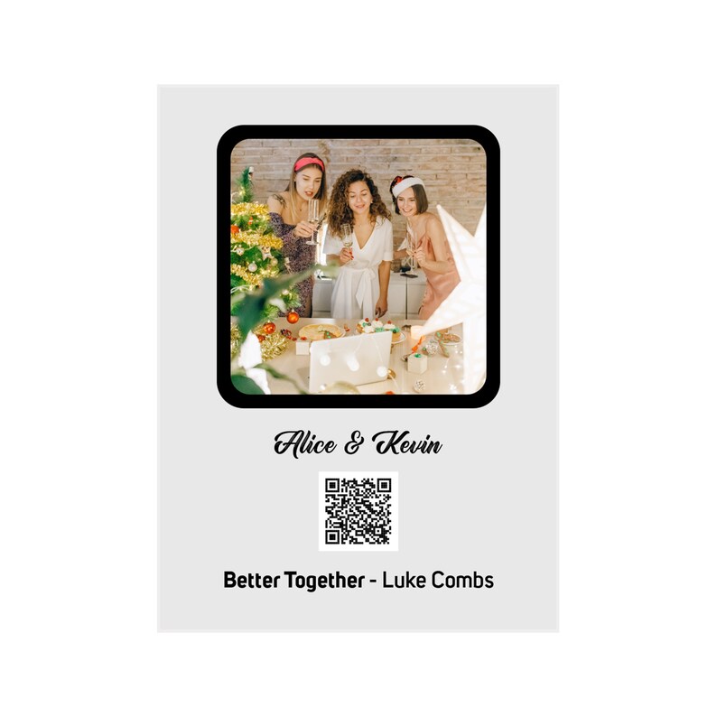 Led Light Qr Code Music and Photo Frame Colorful Wooden Led Etsy