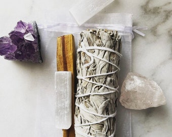 Smudge kit - White Sage, Selenite and Palo Santo