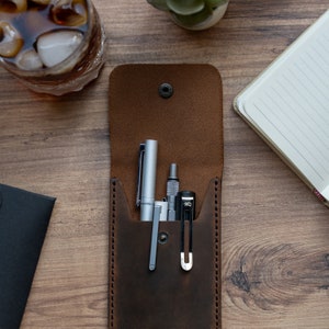 Leather Pen Holder, Leather Pencil Case, Leather Pencil Storage, Genuine Leather and High Quality, Optional Personalized, Minimalist Design