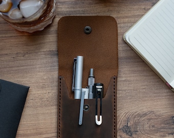 Leather Pen Holder, Leather Pencil Case, Leather Pencil Storage, Genuine Leather and High Quality, Optional Personalized, Minimalist Design