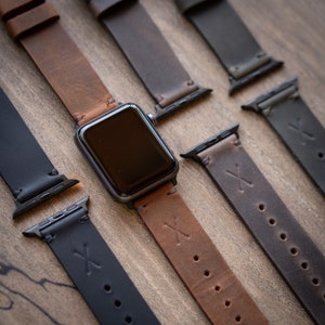 Handcrafted Genuine Leather Apple Watch Band: Minimalist Design