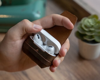 Airpods Pro 2 Sleeve Genuine Leather Airpods Pro Case, Vintage Case for Airpods Pro Models, Natural leather for Airpods PRO Case