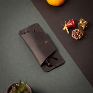 Handmade Leather Eyeglass Case Durable Minimalist Design Christmas Gift Idea Genuine Leather Eyewear Sleeve