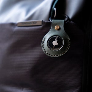 Handmade Leather AirTag Sleeve: Minimalist Keychain Protector