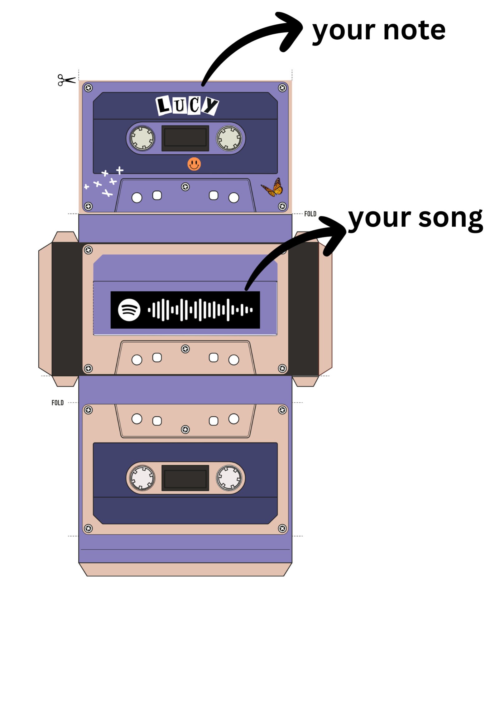 Personalized Printable Cassette Tape DIY Gift - Etsy
