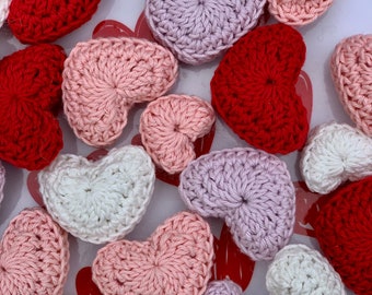 Crochet Hearts | Small Hearts | Heart Decor | Valentine's Day Decor