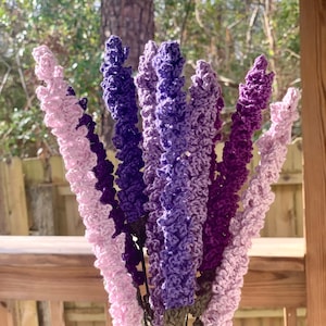 Crochet Lavender Flowers Valentine's Day Gift Birthday Gift Anniversary Gift Gift for Her Lavender Flowers image 7