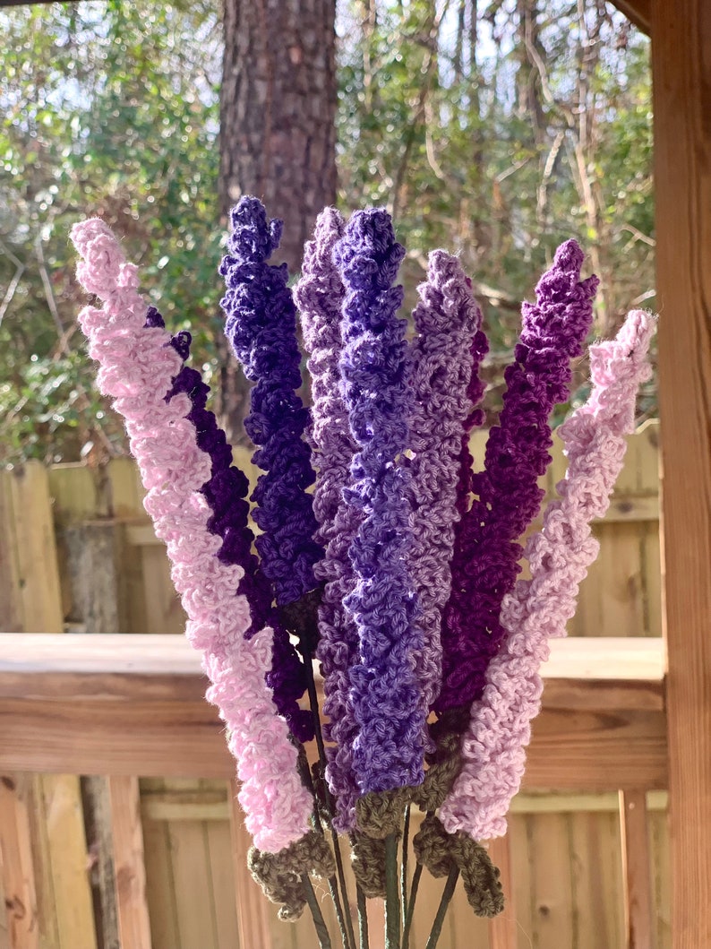 Crochet Lavender Flowers Valentine's Day Gift Birthday Gift Anniversary Gift Gift for Her Lavender Flowers image 7