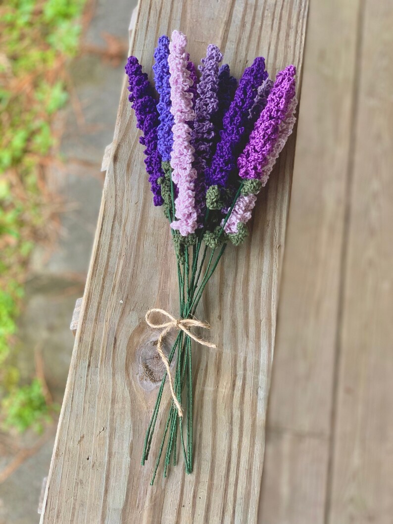 Crochet Lavender Flowers Valentine's Day Gift Birthday Gift Anniversary Gift Gift for Her Lavender Flowers image 1