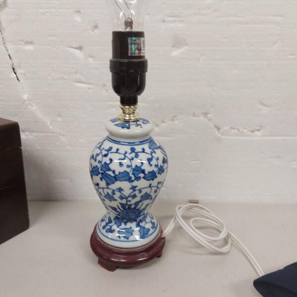 Blue Table Lamp Etsy